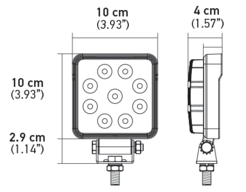 Hella ValueFit Work Light 4SQ 1.0 LED MV CR LT - 357103002