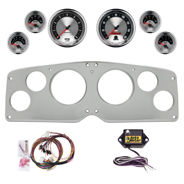 AutoMeter American Muscle 54-55 GMC Truck Billet Panel/Gauge Kit - 3-3/8in. (x2) & 2-1/16in. (x4) - 2940-01
