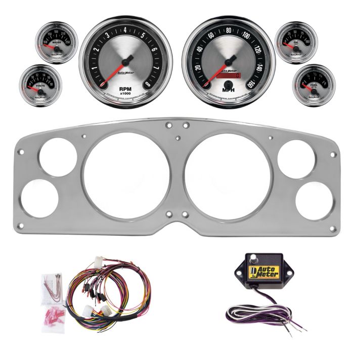 AutoMeter American Muscle 54-55 GMC Truck Billet Panel/Gauge Kit - 5in. (x2) & 2-1/16in. (x4) - 2941-01