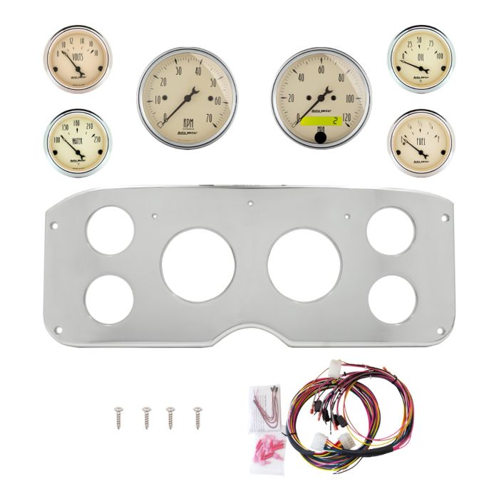 AutoMeter Antique Beige 55-59 GMC Truck Billet Panel/Gauge Kit - 3-1/8in. (x2) & 2-1/16in. (x4) - 2944-02