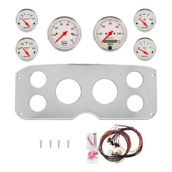 AutoMeter Arctic White 55-59 GMC Truck Billet Panel/Gauge Kit - 3-1/8in. (x2) & 2-1/16in. (x4) - 2944-03
