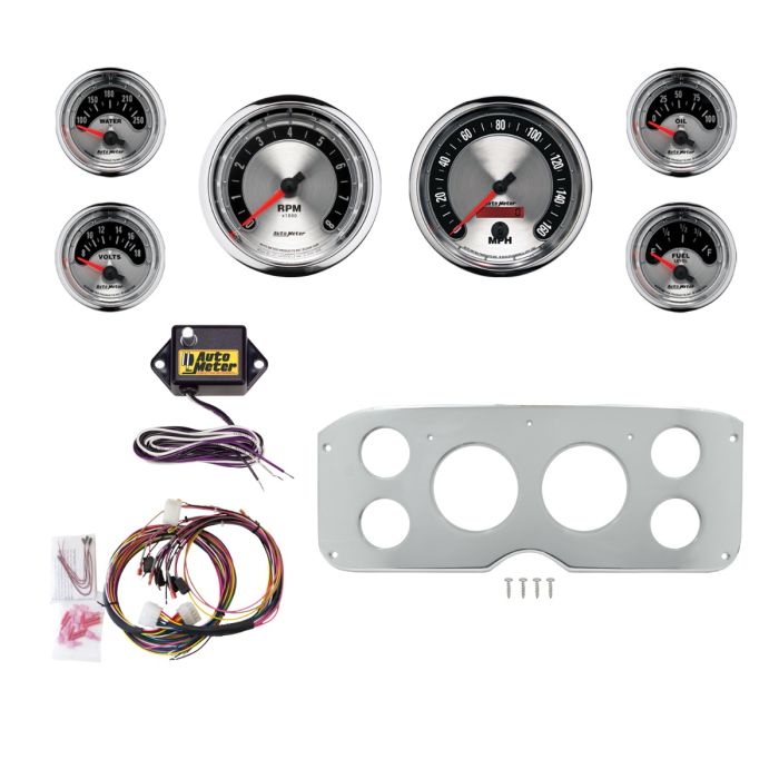AutoMeter American Muscle 55-59 GMC Truck Billet Panel/Gauge Kit - 3-3/8in. (x2) & 2-1/16in. (x4) - 2945-01