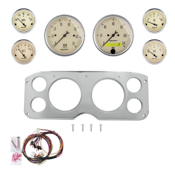 AutoMeter American Muscle 55-59 GMC Truck Billet Panel/Gauge Kit - 5in. (x2) & 2-1/16in. (x4) - 2946-01