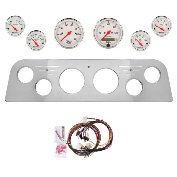AutoMeter Arctic White 60-61 GMC Truck Billet Panel/Gauge Kit - 3-1/8in. (x2) & 2-1/16in. (x4) - 2948-03