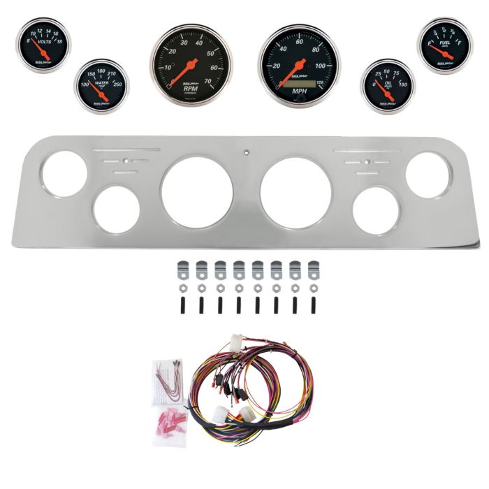 AutoMeter Designer Black 62-66 GMC Truck Billet Panel/Gauge Kit - 3-1/8in. (x2) & 2-1/16in. (x4) - 2950-06
