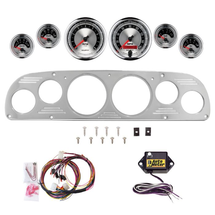 AutoMeter American Muscle 57-60 Ford Truck Billet Panel/Gauge Kit - 3-3/8in. (x2) & 2-1/16in. (x4) - 2958-01