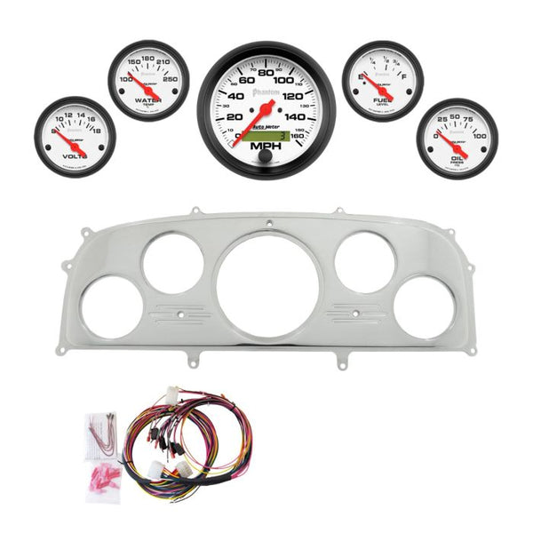 AutoMeter Phantom 1959 Ford Galaxie Billet Panel/Gauge Kit - 3-3/8in. (x1) & 2-1/16in. (x4) - 2969-09