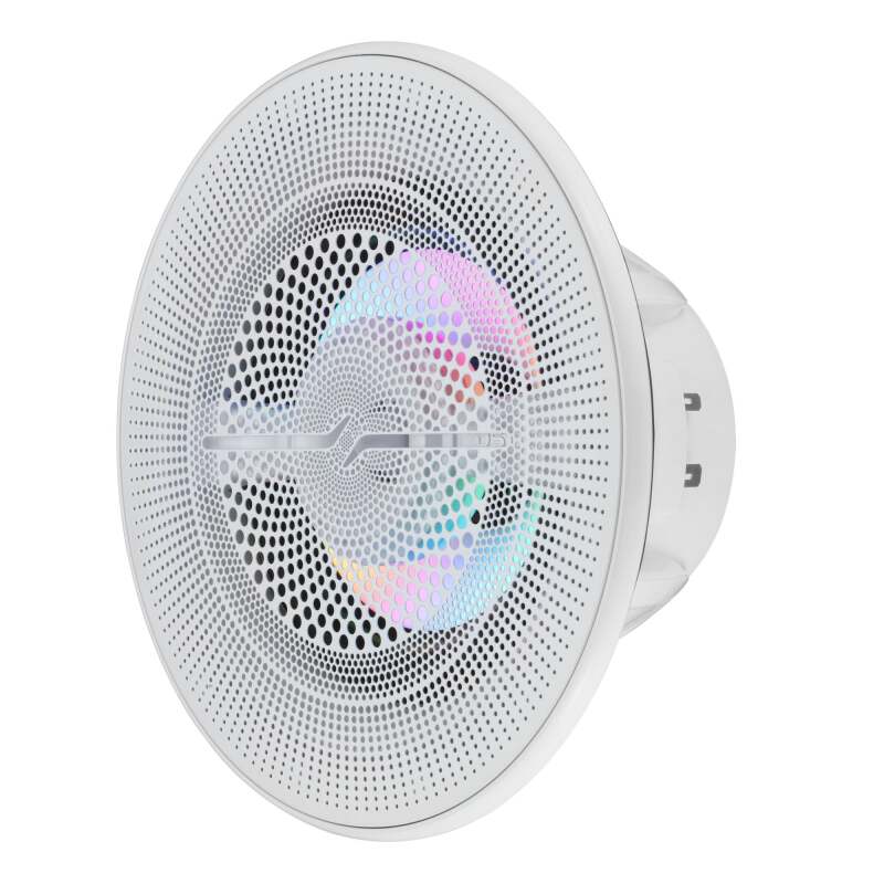 DS18 8in 2-Way 175 Watts RMS 4ohm Digital LED Lights Bullet Tweeter White - NXL-LXY8/WH - side view