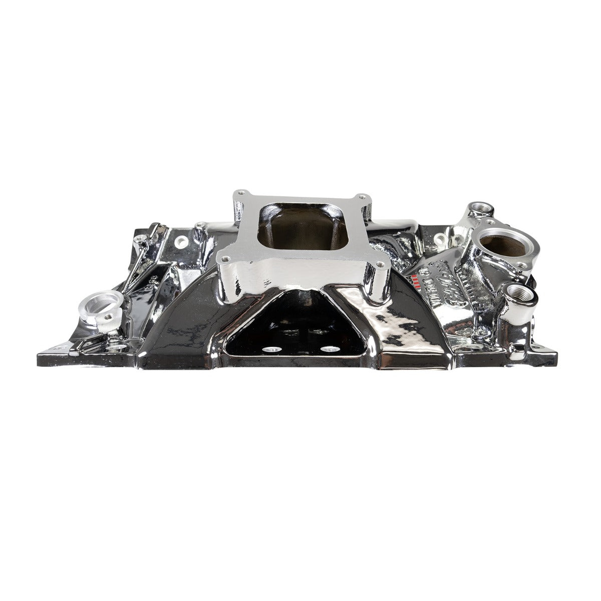 Edelbrock Chevy SB Victor Jr. 23 Degree Intake Manifold - Chrome Plasma Finish - 2975-CP