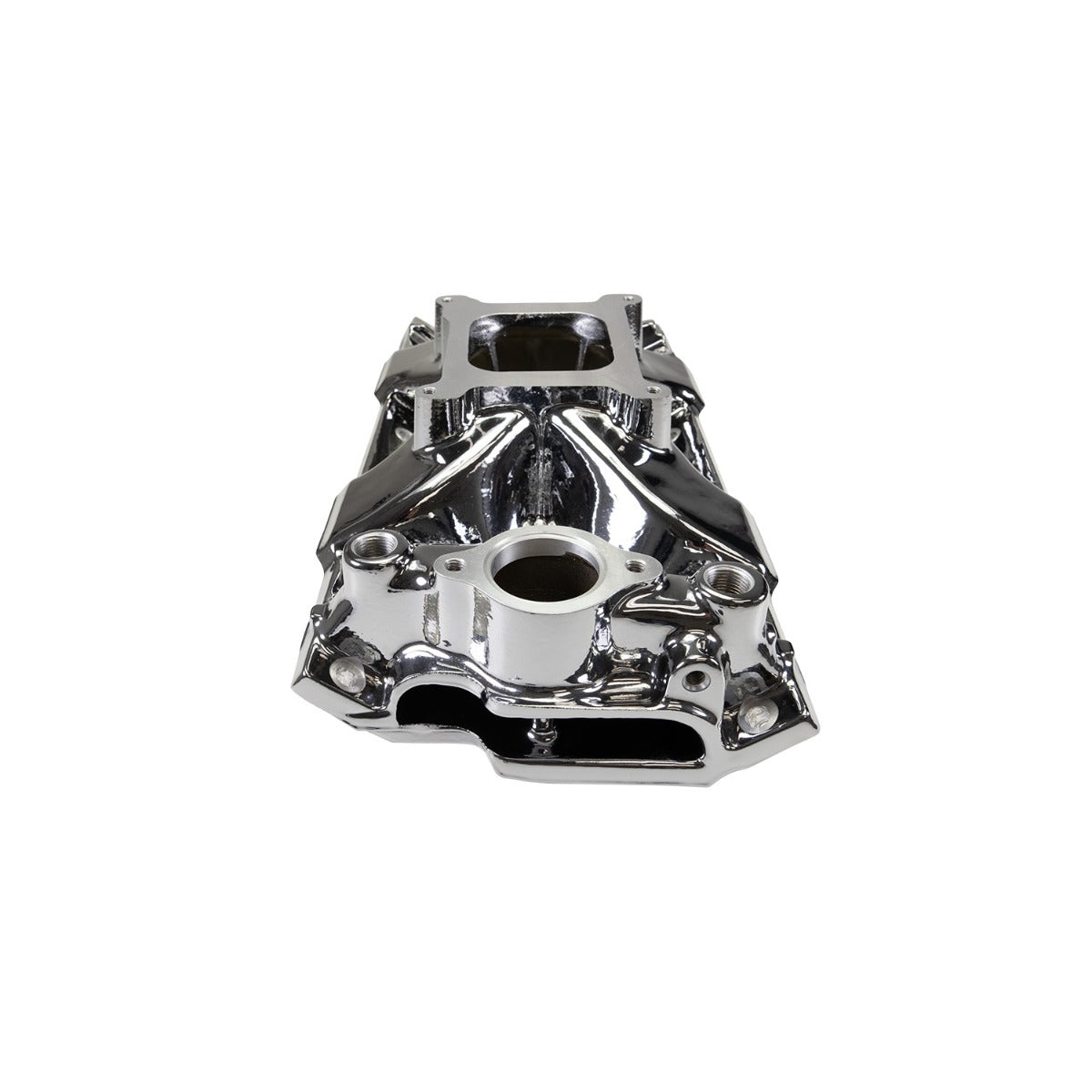 Edelbrock Chevy SB Victor Jr. 23 Degree Intake Manifold - Chrome Plasma Finish - 2975-CP