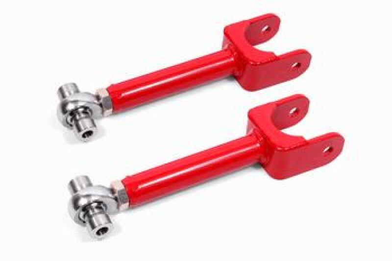 BMR 78-87 G-Body Upper Control Arms DOM Single Adj Rod Ends - Red - UCA461R by BMR Suspension