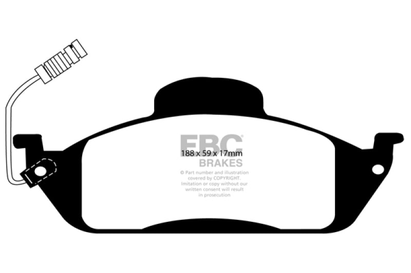 EBC 98 Mercedes-Benz M-Class (ML) ML320 3.2 Redstuff Front Brake Pads - DP31232C