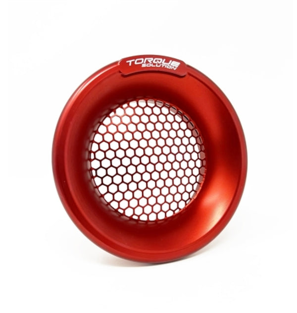 Torque Solution Billet Turbo Velocity Stack Shield For 4in Inlet - Red - TS-VS-740-RD by Torque Solution - front view