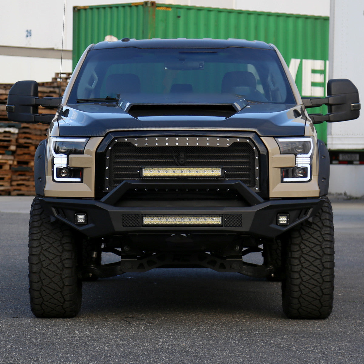 Spec-D Tuning - 2015-2017 Ford F-150 LED Bar Projector Headlights w/ Switchback Sequential Turn Signals (Black Housing / Clear Lens) - 2LHP-F15015JM-SQ-RS