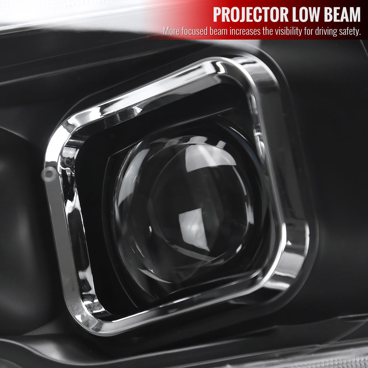 Spec-D Tuning - 2009-2018 Dodge RAM 1500  / 2019-2021 RAM Classic / 2010-2018 RAM 2500 3500 Switchback Sequential Projector Headlights (Matte Black Housing/Clear Lens) - 2LHP-RAM09JMG7-SQ-RS