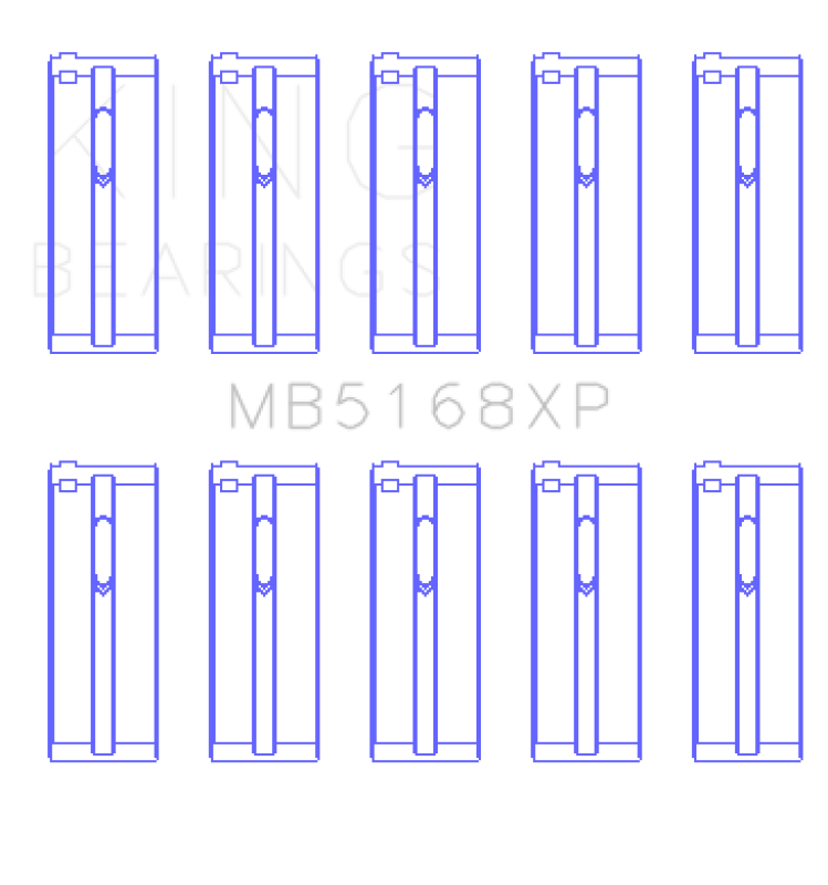 King Honda H22 50mm Journal Crankshaft Main Bearing Set (Size .025) - MB5168XP.026