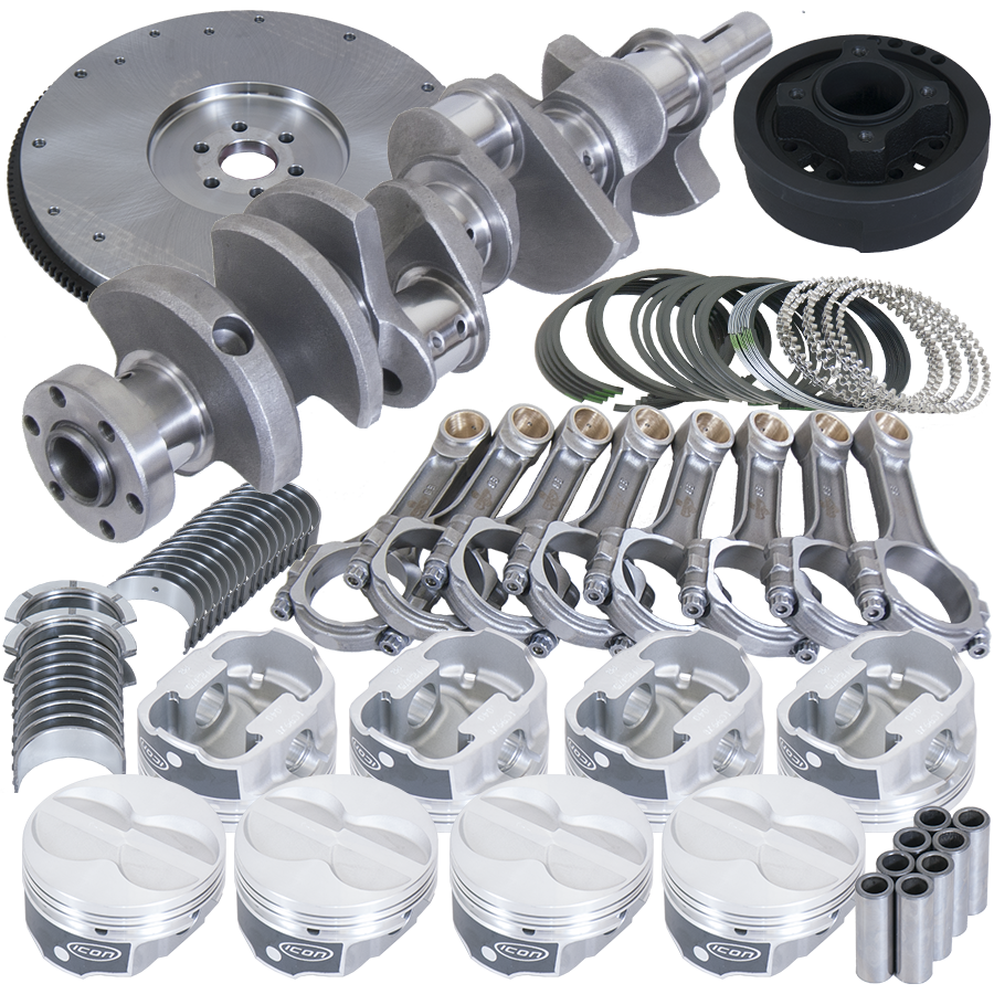 Eagle Ford 302 3.250in Crank 5.400in I-Beam Rods 4.060in Pistons 164 Tooth FW Balanced Assembly - B16351ES060 - front view