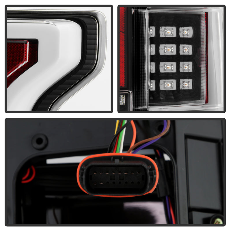 Spyder 18-20 Ford F150 w/ Rear Blind Spot LED Tail Lights - Black (ALT-YD-FF15018BS-LED-BK) - 5088550