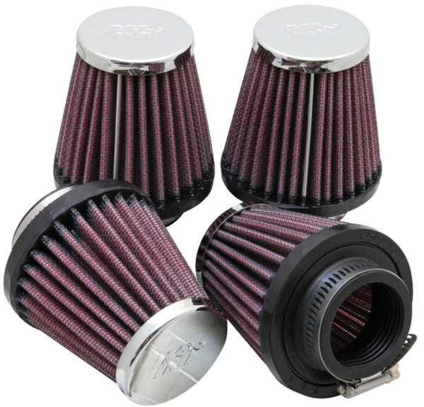 K&N Universal Oval Chrome Filter 1 9/16 in. Flange 3 in. Base 2 inch Top 3 in. Height (4 Per Box) - RC-2314 for 1969-1978 Hon