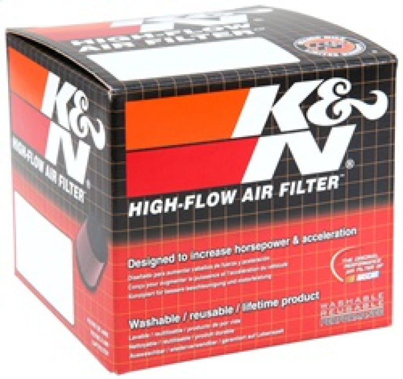 K&amp;N Universal Chrome Filter-Round Tapered-1.688in Flange ID x 2in Top OD x 3in Base OD x 2.75in H - RC-1070