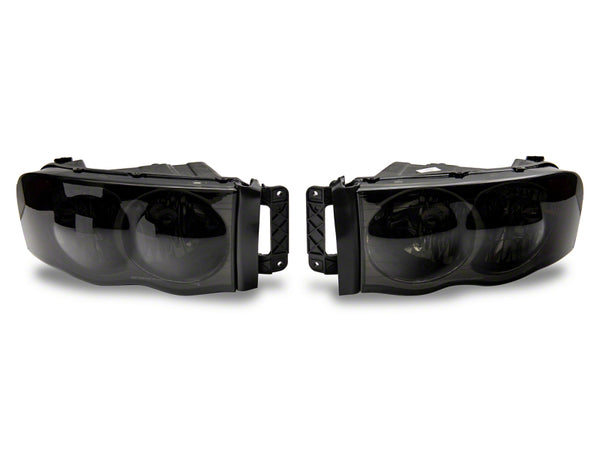 Raxiom 02-05 Dodge RAM 1500 Axial Series OEM Style Rep Headlights- Chrome Housing- Smoked Lens - R118009 for 2002-2005 Dodge 