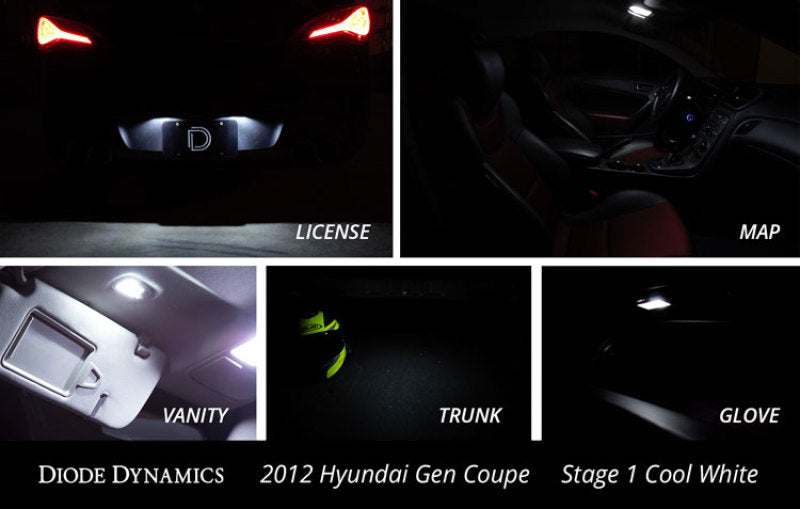 Diode Dynamics 10-16 Hyundai Genesis Coupe Interior Kit Stage 1 - Cool - White - DD0272 for 2010-2012 Hyundai Genesis Coupe -