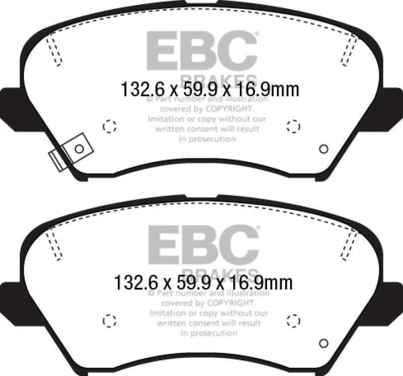 EBC 2017 Hyundai Elantra GT 2.0L Yellowstuff Front Brake Pads - DP42232R