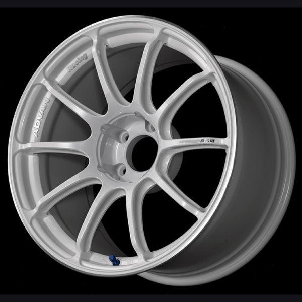 Advan RSIII 18x8.5 +47 5x100 White Metallic & Ring Wheel - YA38H47DWMR by Advan