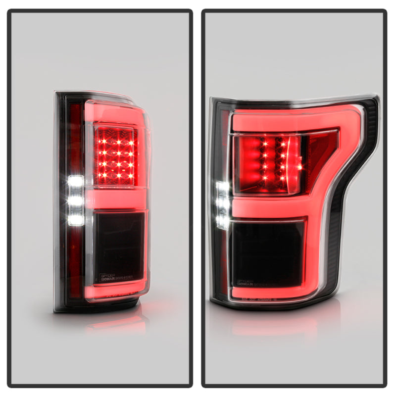 Spyder 18-20 Ford F150 w/ Rear Blind Spot LED Tail Lights - Black (ALT-YD-FF15018BS-LED-BK) - 5088550