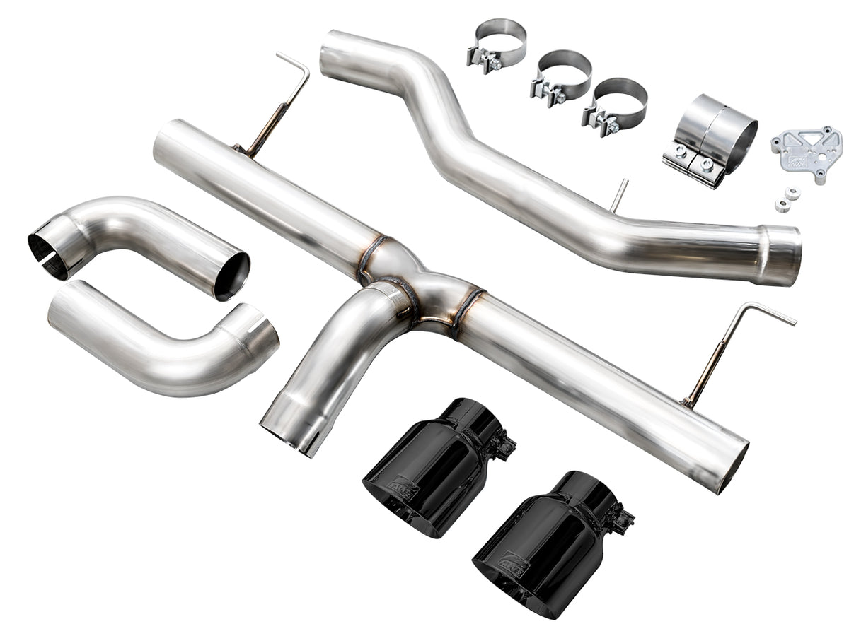 AWE 19-23 BMW 330i / 21-23 BMW 430i Base G2X Track Edition Axle Back Exhaust - Diamond Black - 3020-33429