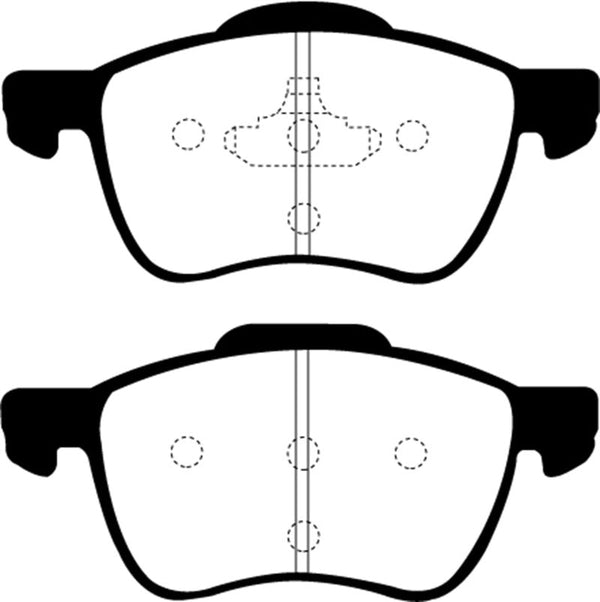 EBC 01-05 Volvo S60 2.3 Turbo T5 Greenstuff Front Brake Pads - DP21229 for 2001-2009 Volvo S60 - front view