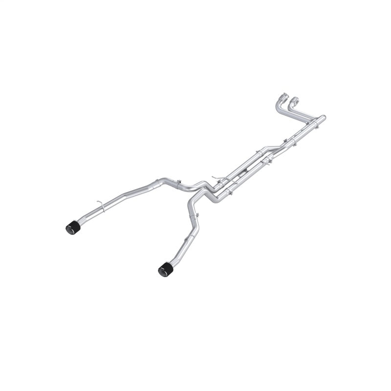 MBRP 2025 RAM RHO 3in Dual Split Rear Cat Back w/ Carbon Fiber Tips - T304 - S51573CF