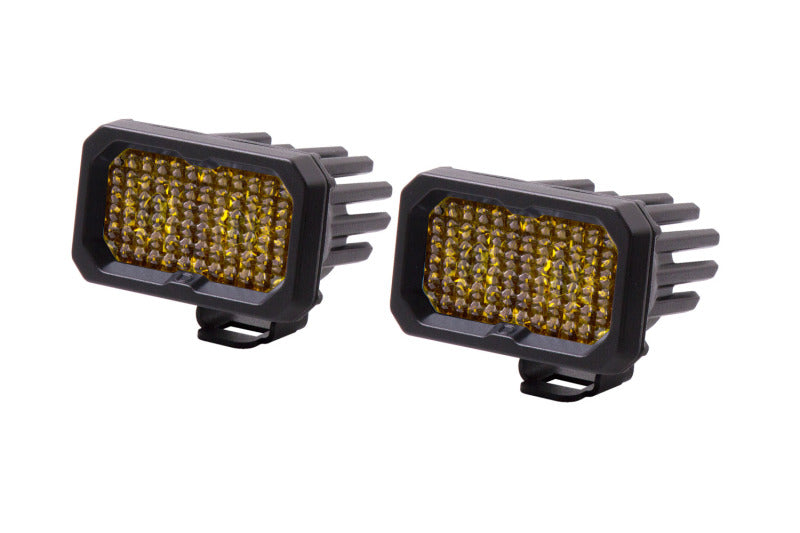 Diode Dynamics Stage Series 2 In LED Pod Sport - Yellow Flood Standard ABL (Pair) - DD6396P by Diode Dynamics - front view
