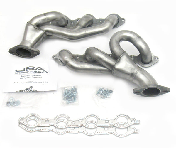JBA 08-09 Pontiac G8 6.0/6.2L LS 1-3/4in Primary Raw 409SS Cat4Ward Header - 1811S for 2008-2009 Pontiac G8 - front view