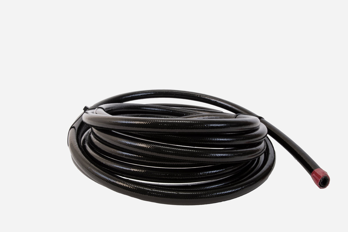 Aeromotive PTFE SS Braided Fuel Hose - Black Jacketed - AN-06 x 20ft - 15336