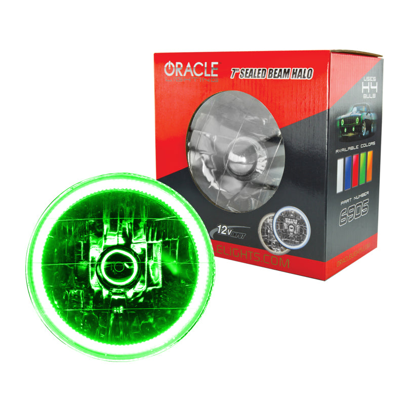 Oracle Pre-Installed Lights 7 IN. Sealed Beam - Green Halo SEE WARRANTY - 6905-004