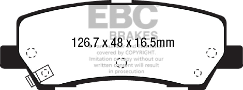 EBC brake Ultimax2 brake Pads - UD1791 for 2015-2023 Ford Mustang - front view