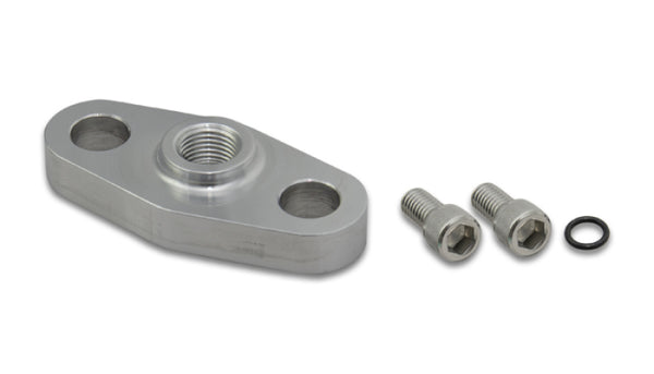 Vibrant Alum Turbo Oil Inlet Flange w/ -4AN Male for Garrett GT4708/4718/5008/5018/5518/5533/5541 - 19874 by Vibrant - front 