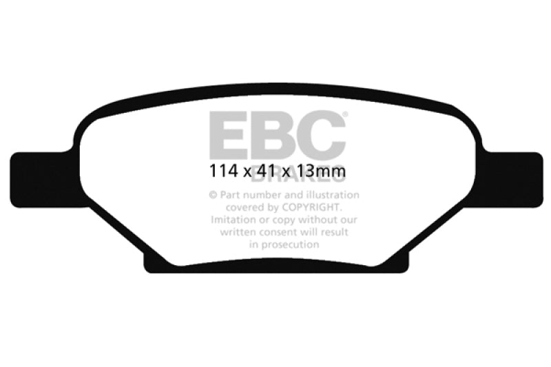 EBC 04-06 Chevrolet Cobalt 2.0 Supercharged Ultimax2 Rear Brake Pads - UD1033 for 2004-2012 Chevrolet Malibu - front view