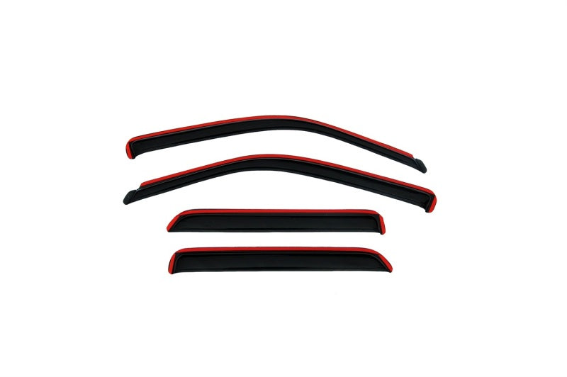 AVS 00-04 Nissan Frontier Crew Cab Ventvisor In-Channel Front &amp; Rear Window Deflectors 4pc - Smoke - 194627