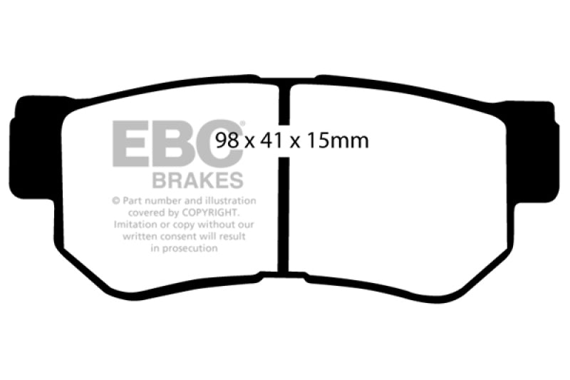 EBC 07-08 Hyundai Elantra 2.0 Ultimax2 Front Brake Pads - UD924 for 2002-2010 Kia Optima - front view
