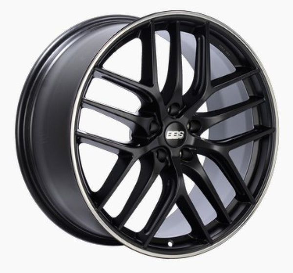BBS CC-R 19x9.5 5x112 ET46 Satin Black Polished Rim Protector Wheel -82mm PFS/Clip Required - CC2303BPO by BBS