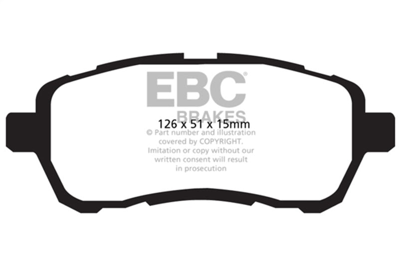 EBC 2010-2016 Mazda 2 1.5L Ultimax2 Front Brake Pads - UD14541