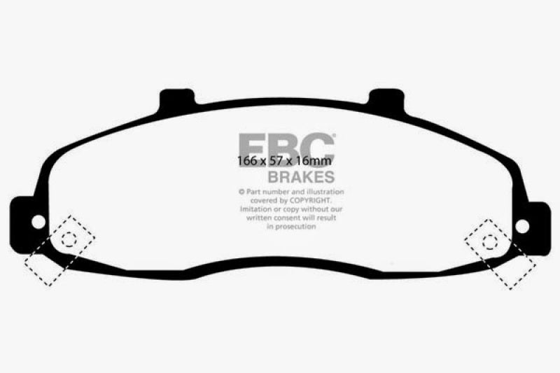 EBC 00-01 Ford Expedition 4.6 2WD Ultimax2 Rear Brake Pads - UD879 for 2000-2004 Ford F 150 - front view