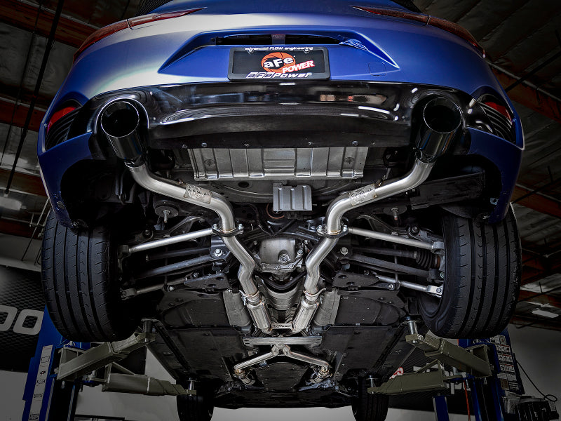 aFe POWER Takeda 2.5in 304 SS CB Exhaust w/ Black Tips 17-19 Infiniti Q60 V6-3.0L (tt) - 49-36134NM-B