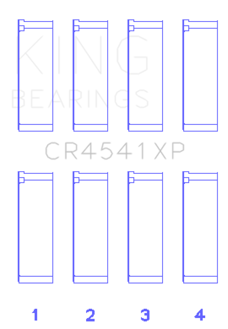 King Honda F23A / F23Z / K20A3 16V (Size 0.025mm) Performance Rod Bearing Set - CR4541XP.026