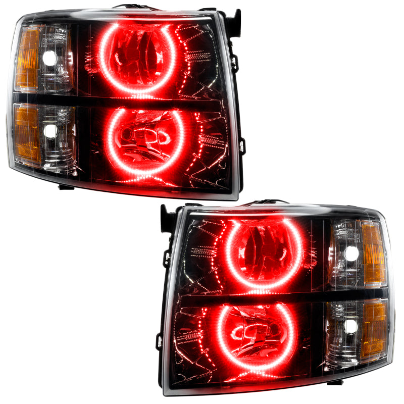 Oracle Lighting 07-13 Chevrolet Silverado Assembled Halo Headlights Round Style -Red SEE WARRANTY - 7105-003