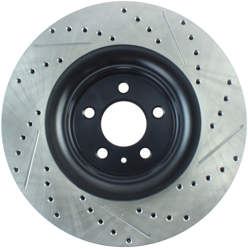 StopTech Slotted &amp; Drilled Sport Brake Rotor - 2015 Ford Mustang Non-Brembo - Front Right - 127.61114R