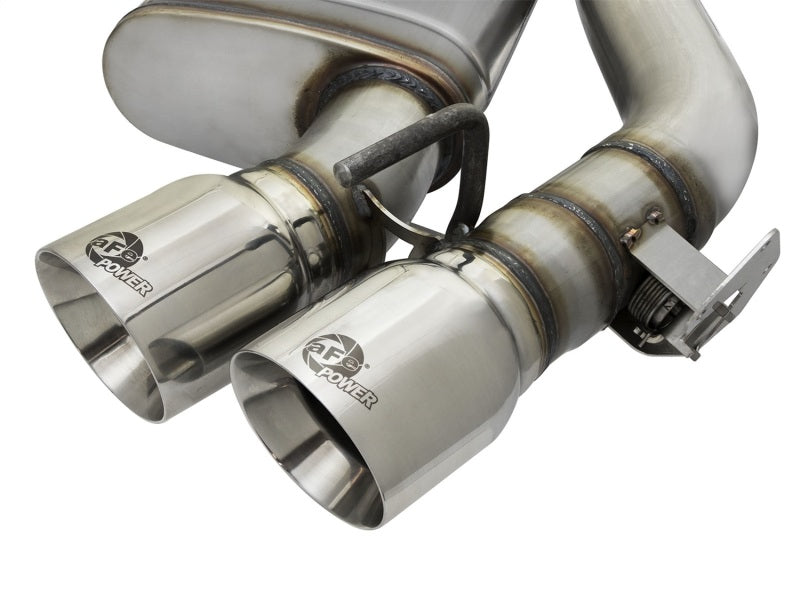 aFe MACHForce XP 3in 304 SS Axle-Back Dual Exhaust (NPP) w/ Polished Tips 16-17 Camro SS V8-6.2L - 49-34068-P