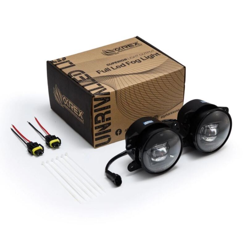 AlphaRex Universal Chrysler/Dodge/Hummer/Jeep DoubleTap Dual Color LED Proj Fog Lights - White/Amber - 210004
